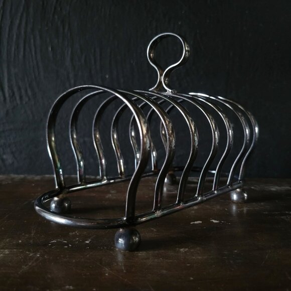 Vtg Silverplate 6 Piece Toast Rack, Toast Holder, Mail Holder, Made in England